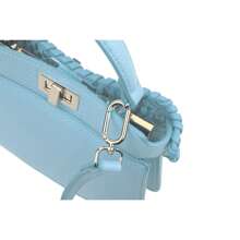 Borsa elegante con dettagli intrecciati e tracolla regolabile - Blu - Visualizzare 4