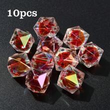 10 件双色 UV 电镀彩虹色亚克力珠，多边形，适合礼物珠宝 DIY 制作 - 10 pcs 多邊形串珠 - 查看 14