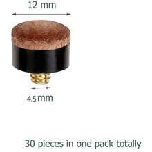 30 Pcs Billiard Pool Cue Stick Screw-On Tips 12mm Replacement For Cues And Snooker - Multicolor - View 7
