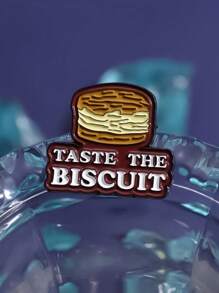 1 pièce Badge en métal avec slogan de dessin animé, série de desserts sucrés. Accessoire polyvalent pour usage quotidien