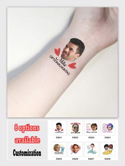 Calcomanías temporales de tatuajes personalizados para fiestas de solteros, tatuajes individuales favoritos para fiestas de solteros, tatuajes de rostro de novio favoritos para novias, tatuajes para novias y regalos divertidos para novias