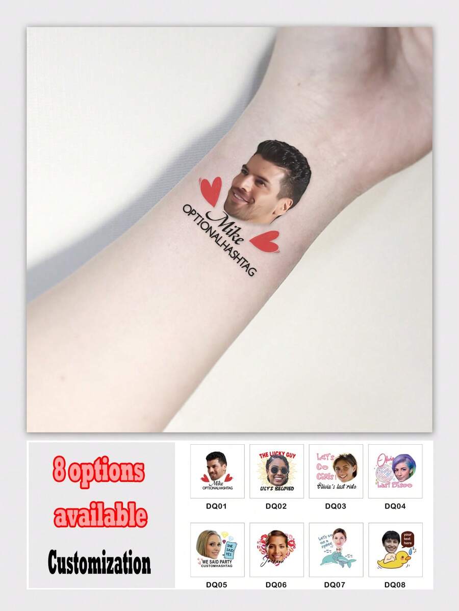 AQ STICKERS 定制單身派對臨時紋身貼紙，最喜愛的單身臨時紋身貼紙，新娘最喜歡的新郎臉部紋身貼紙，新娘紋身貼紙，有趣的新娘禮物