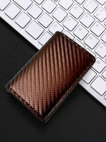 1pc New Anti-Theft Small Card Holder & Coin Purse, Carbon Fiber & Metal Men's Wallet, Large Capacity Auto Pop Up Credit Card Holder, Compact Multi-Card Slim Minimalist Anti-Demagnetization