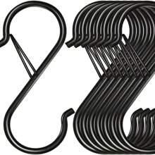 S 形挂钩，用于悬挂重型金属 S 形挂钩，带扣，S 形挂钩，适用于架子、橱柜、悬挂植物、衣服、厨房用具、锅、平底锅、袋子