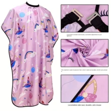 专业美发沙龙剪发披肩，理发师美发围裙，不粘发剪发圆裙，适合沙龙、家庭使用和作为礼物 - 彩色 - 查看 2