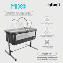 Infanti- Colecho para Bebe Mix- Corral para Bebe - Cuna para Bebe- Cunas Cosas para Bebes Bebes Recien Nacidos- Ideal para Bebés con Reflujo - Incluye Mosquitero y Bolsa de Juguetes para Bebe - 1 - Ver 2