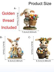 3 piezas Conejo de Pascua 2D de acrílico con huevos colgantes, para llavero, espejo retrovisor del coche, mochila, accesorio para colgar en manijas de puertas, decoraciones primaverales para el hogar y el jardín