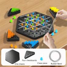 Logic Thinking Development Rope Challenge Desk Game Toy, Interactive Triangle Chess Game To Enhance Focus - Multicolor - View 6