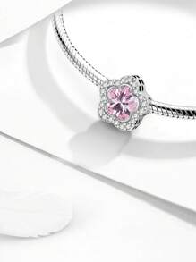 1 pezzo Perla a forma di fiore a 5 petali in argento sterling 925, adatta per bracciali, bangles, creazione di gioielli fai-da-te e accessori quotidiani, adatta per ragazze - fiore a cinque petali - Visualizzare 5