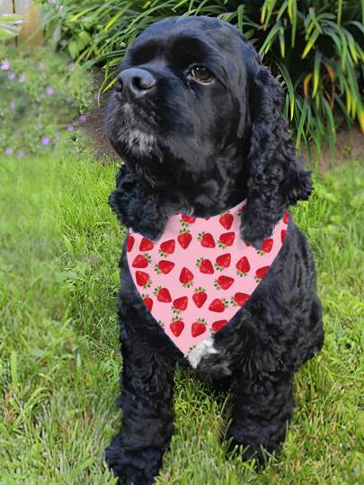 Fruit Pattern Dog Bandanas, Spring Summer Strawberry Pet Bandana Dog Scarf Bibs Kerchief, Dog Bandanas Boy Girl Dog Gifts Cat Products Dog Apparel & Accessories For Small To Large Dog Puppy