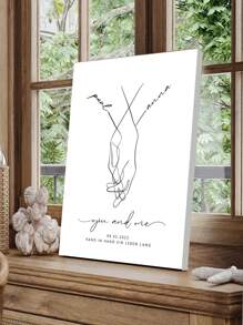 1 pieza Cartel de lienzo enmarcado y personalizado para boda, póster personalizado con el nombre de la novia y el novio para decoración del hogar, regalo perfecto para el Día de San Valentín y aniversarios, multifuncional, duradero, ornamental, reutilizable, exquisito, elegante, de alta calidad, colorido, moderno, personalizado, único, regalo ideal para él, regalo ideal para ella, novio, papá, novia, mamá, familia, amigos, salón de té, hogar, jardín, oficina, para aniversarios, para el Día de San Valentín, para el Día de la Madre, para cumpleaños, para el Día del Padre, para graduaciones, para bodas, para inauguración de casa