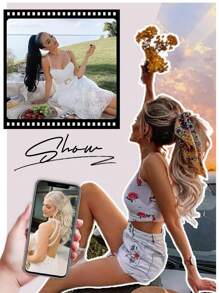 Extensión de cola de caballo con clip, extensión de cabello de cola de caballo de 12 pulgadas de largo, ondulada, suave, de aspecto natural, pieza de cabello sintético de buena calidad para mujeres, uso diario en fiestas (dorado) - Dorado - Ver 9