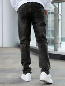 Men's Elastic Simple Daily Pockets Denim Jeans
