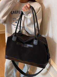 NingJia Women's Large Capacity Travel Bag, Lightweight Short-Distance Luggage Bag, Outdoor Travel Wet And Dry Separation, Swimming, Sports, Fashionable Fitness Handbag - Black - View 2