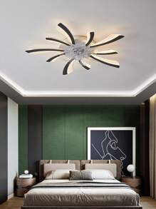 Ventilador E27 com lâmina removível, fluxo de ar suave, conforto de verão, sala de estar, quarto, sala de jantar, design silencioso, controle remoto