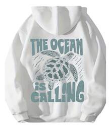 Unisex Winter Kangaroo Ocean Print Sweatshirt - White - View 1