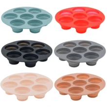 7-Cavity Foldable Silicone Baking Mold, Round Multi-Hole Cake Pan - Multicolor - View 2