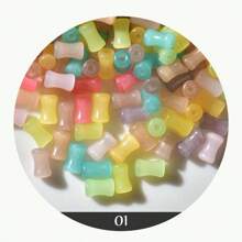 10g/80pcs 3x6mm Jade Beads ,Cloudy Glass Bamboo Stick Spacer Beads Lampwork Round Tube Bamboo Shape Beads Bamboo Tube Beads Colored Glass Beads Small Glass Tube Beads For Jewelry Making