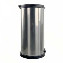 7.9 Gallon Trash Can, Plastic Rectangular Step Kitchen Trash Can, Silver