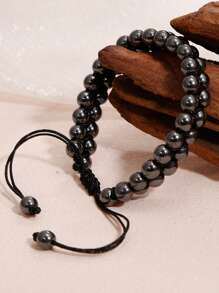 1 件精致时尚双层手链可调节治疗手链保护平衡冥想手链缓解焦虑压力手链男女通用带来好运繁荣、日常佩戴和父亲节/母亲节礼物生日礼物 - 彩色 - 查看 9