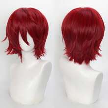 FULCRUM Short Straight Anime Cosplay Wig, Suitable For Parties, Christmas And Other Occasions, Synthetic Layered Short Hair Wig With Bangs, Unisex - Multicolor - View 34