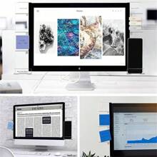 1 pieza Tablero de notas acrílico para monitor, accesorios de escritorio y organizadores de espacio de trabajo, tablero de notas multifuncional para monitor de computadora - Panel lateral transparente para computadora, panel lateral de monitor creativo con soporte para teléfono, adecuado para oficina, hogar, escritorio, regreso a clases