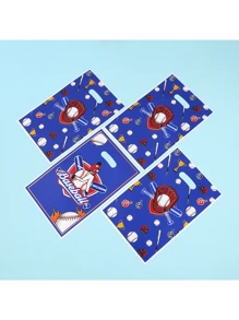 30个棒球图案礼品袋，塑料和玻璃纤维纸质礼品手提袋，运动风格棒球主题礼品包装袋，生日、家庭度假、派对装饰用品、礼品包装用品、趣味礼品包装袋