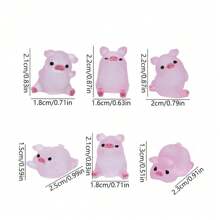 24pcs Luminous Pig Ornaments Car Keys Mini Resin Piggy Figures Ornament Miniature Garden Pigs Figurines Resin Piggy Pig Best Gifts Birthday Graduation