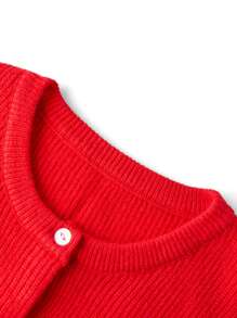 Women Summer Y2k Button Down Sweater Knitted Cropped Cardigan Shirt Blouse Short Sleeve Ribbed Knit Crop Top Open Front Knitwear Tops Lightweight Outwear Top Tee Shirt Going Out Knit Tops Pullover Tops Streetwear Fall Spring Clothes - Đỏ - Xem 6