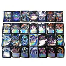 100 piezas de bolsas Mylar con cierre zip resellable, de 6*8 cm, bolsas de empaque de plástico holográfico láser con ventana, a prueba de olores, a prueba de olor, bolsas de almacenamiento selladas extra pequeñas