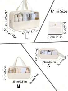 大容量防水化妆收纳袋 透明袋 旅行洗漱包 透明便携设计和双手柄 - 非常适合整理化妆品和洗漱用品 收纳包 化妆包 化妆品收纳包 护肤包 时尚简约洗漱包 沙滩包 旅行化妆包 返校浴室宿舍必需品 旅行必需品 旅行配件 海滩夏季度假旅行必备品