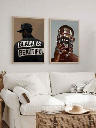 1PC Black Art Posters, Canvas Print Posters, Black Wall Art Posters, African Black Wall Art, Wall Art, Black Aesthetics, Abstract Art, Bedroom Living Room Office Home Decoration, No Frame