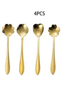 Mirror Polished Dessert Cutlery Set, Dessert Spoon, Ice Cream Spoon, Coffee Spoon For Dessert Table Decoration, Coffee Spoon Set With Tray, Swan Spoon And Fork Tray, Spoon Coffee Counter Organiser, Home Kitchen Holiday Gifts - Multicolor - View 33