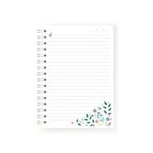 A5 Notebook 100 Sheets Lined Sketchbook Drawing School Hardcover Notebooks - Green Floral - View 2