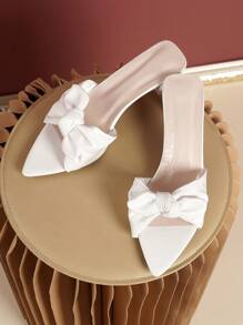 Women's White High Heel Sandals, Pointed Toe Stiletto Heels, Fashionable Summer Gladiator Sandals, Elegant Fairy Style White Shoes