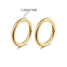 2PCS 18G-16G Aço Inoxidável Anel Clicker Sem Costura Lábio Nariz Daith Cartilagem Helix Tragus Anel de Arco