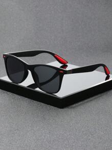 5 Pairs/6 Pairs Unisex Combination, 4 Pairs/3 Pairs Combination, 1 Pair White Frame, 2 Pairs Black Frame, 1 Pair Blue Lens, 1 Pair Red Lens, Y2K Square Casual Retro Beach Fashion Sunglasses, Suitable For Daily Wear, All Season