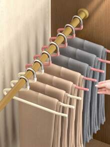 5/10 Pieces Stainless Steel Z-Shaped Pants Racks, Multi-Purpose, Space Saving, Multi-Function, For Closet Organizer, Pants, Jeans, Scarves, Wardrobe, Bedroom Storage