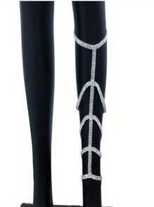 1 cadena para piernas y Body de mujer con diamantes de imitación exagerados, multicapa, sexy, para discoteca, playa