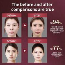 5种模式12档强度面部按摩器，振动提拉加热双下巴V字形按摩器，智能紧肤仪，理想的女性节日礼物 - 彩色 - 查看 9