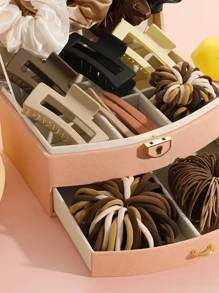 VBOOR 262 Pieces/Set Chocolate Color Hair Accessories Set, Including Hair Scrunchies, Square Gear Clip, Straight Clip, Hair Rope, Hair Bundle, Etc. - Suitable For Ladies And Girls, Daily Styling Essential - Elegant And Intellectual Headdress, Suitable For Daily Life And Party - 2025 New Fashion