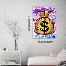 Framed Vibrant Money Bag Graffiti Art Canvas - Colorful Urban Street Art For Home, Office, Living Room, Bedroom Decor | Ideal Gift For Birthdays, Holidays, Mother's Day, Wall Art - Framed(框架) - 查看 4