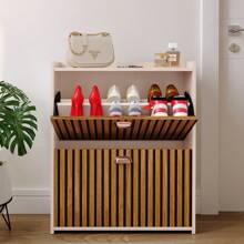 Small Apartment Shoe Organizer 12 Pairs Of Shoes Tilting Drawers Bedroom Decoration - RPM Stores - 米色 - 查看 6