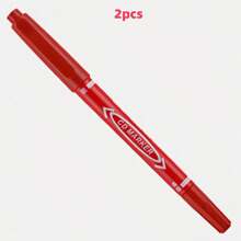 1pc/Multipurpose Non-Washable Double-Headed Lining Pen, Stationery Oil-Based Waterproof Marker Pen, Fade-Resistant, Marking & Signature Pen, Black Fine-Tip Courier Pen, Smooth Writing, Fade-Resistant, Suitable For Graffiti, Coloring, Applicable For School, Office, Factory Use