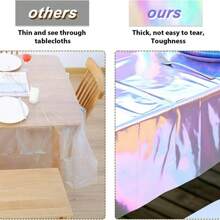 10 paquets de nappes de table irisées holographiques pour fête - nappes en aluminium jetables pour mariage, shower de mariée, anniversaire, révélation de sexe - fournitures de célébration en plastique, fabriquées à la machine