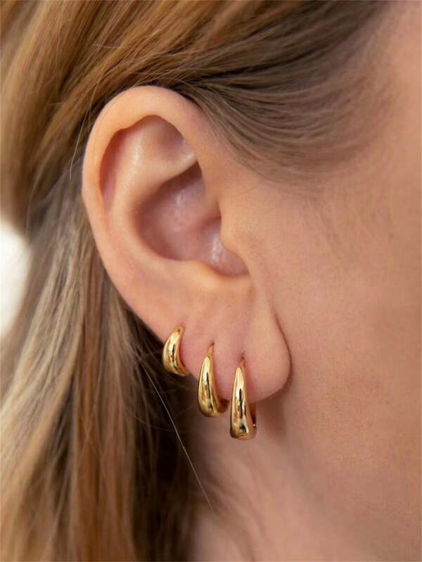 Gouden creolen, koperen sieraden, elegante casual stijl geschikt voor de dagelijkse outfit van vrouwen, geen kaartrug