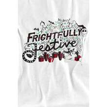 Disney The Nightmare Before Christmas Mens Frightfully Festive Holiday T-Shirt (White)