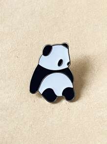 Cute Panda Brooch, Adorable Panda Animal Lapel Pin, Backpack Decoration, Multi-Functional Accessory Brooch - Black and White - View 6