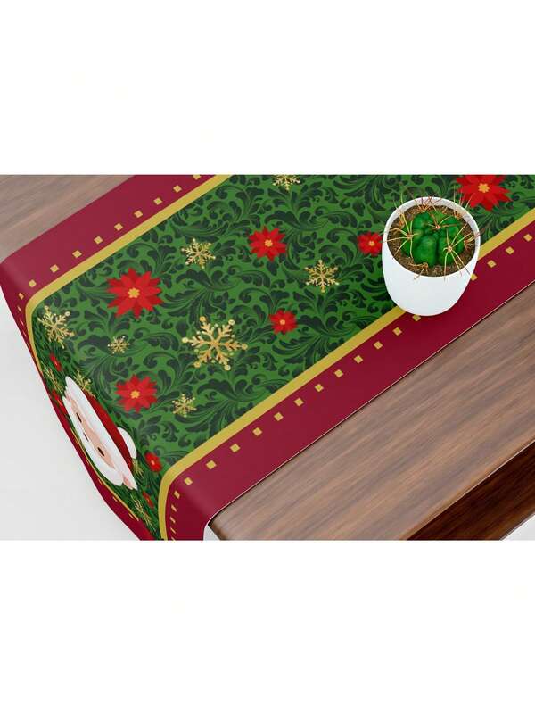 Caminho De Mesa Trilho Feliz Natal Papai Noel Diversos 1,40x0,40cm