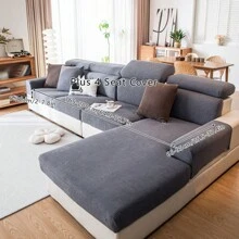 1 件防水提花通用弹力沙发垫套，现代简约风格防滑沙发套，客厅沙发保护套适合 L 型沙发和 1/2/3/4 座沙发，四季皆宜